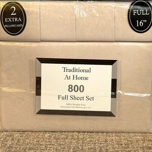 Traditional At Home 6pc Full Sheet Set Cafe Mocha embossed floral print